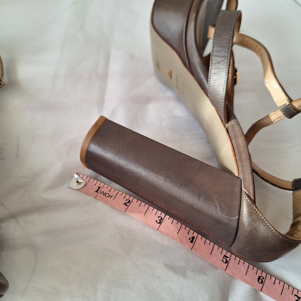 EMPORIO ARMANI LEATHER PLATFORM SANDAL SZ 11/ EU41 - Picture 8 of 13